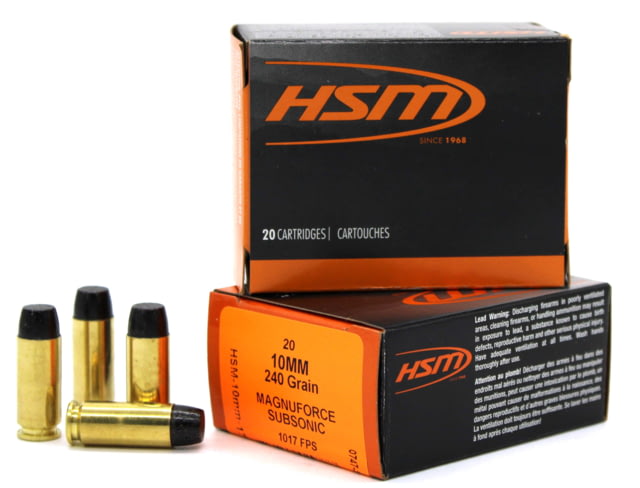  Subsonic 10mm 240 Grain Hard Cast Lead Brass Cased Pistol 20 Rounds A10MM17N Ammo