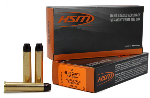  Subsonic 45-70 Gov 550 Grain Hard Cast Lead Brass Cased Pistol 20 Rounds A Ammo