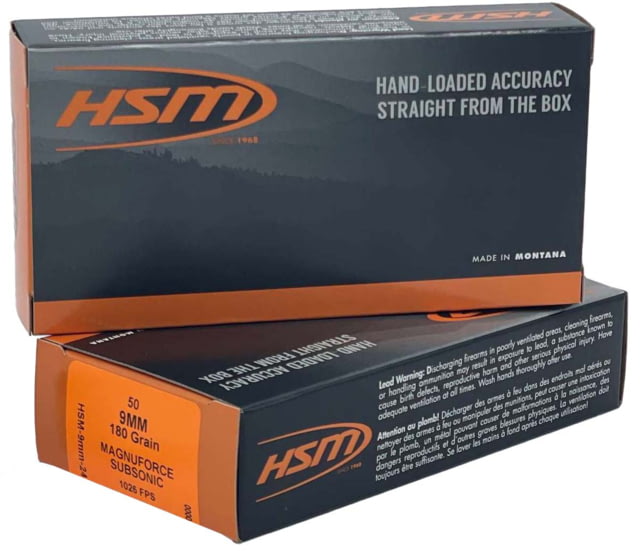  Subsonic 9mm Luger 180 Grain Hard Cast Lead Brass Cased Pistol 50 Rounds A9MM24N Ammo