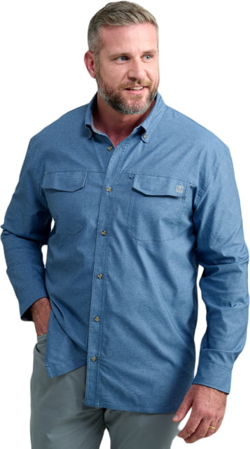 HUK Performance Fishing Hawser Heather Flannel - Men's Quiet Hrbr Hthr 3XL