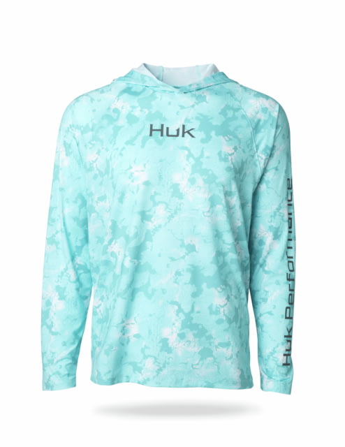 HUK Performance Fishing Airweight Hoodie Kc Printed - Men's Caicos Large
