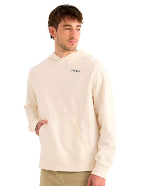 HUK Performance Fishing Edisto Kc Americana Terry Hoodie - Men's Egret 3XL