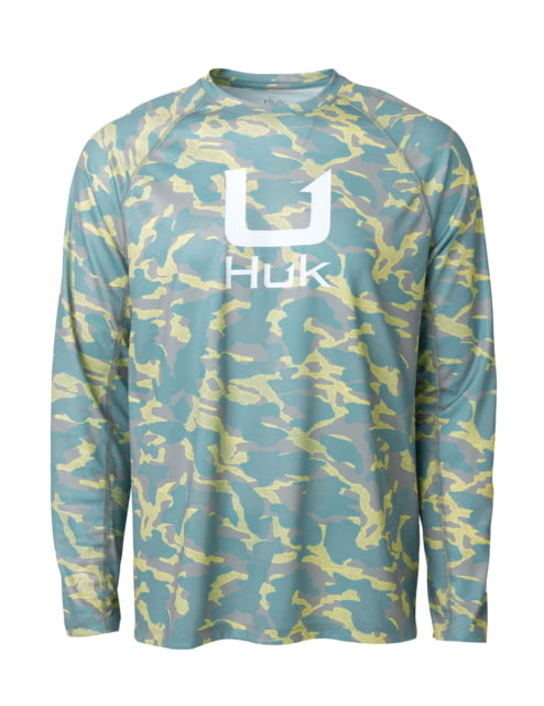 HUK Performance Fishing Icon Printed Crew - Men's Seagrass Extra Large
