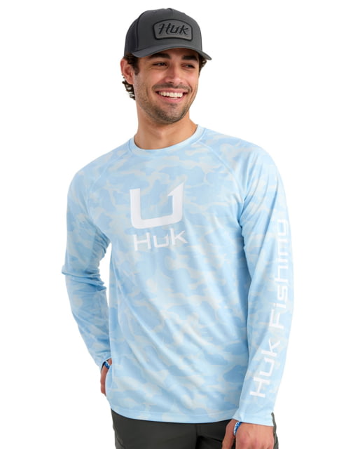 HUK Performance Fishing Icon Printed Crew - Men's Coastal Drift Large