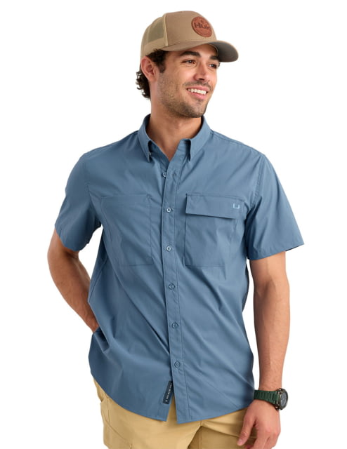 HUK Performance Fishing Icon Short Sleeve Shirt - Men's Stormy Blue Large
