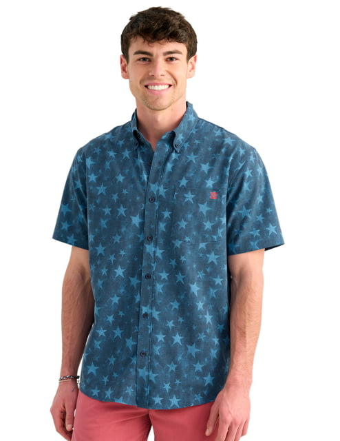 HUK Performance Fishing Kona Printed Short Sleeve Shirt - Men's Navy Extra Large