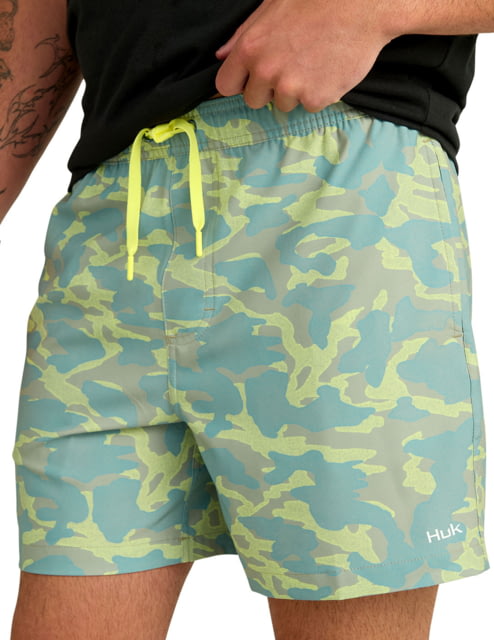 HUK Performance Fishing Pursuit Printed Volley Short - Men's Seagrass Small