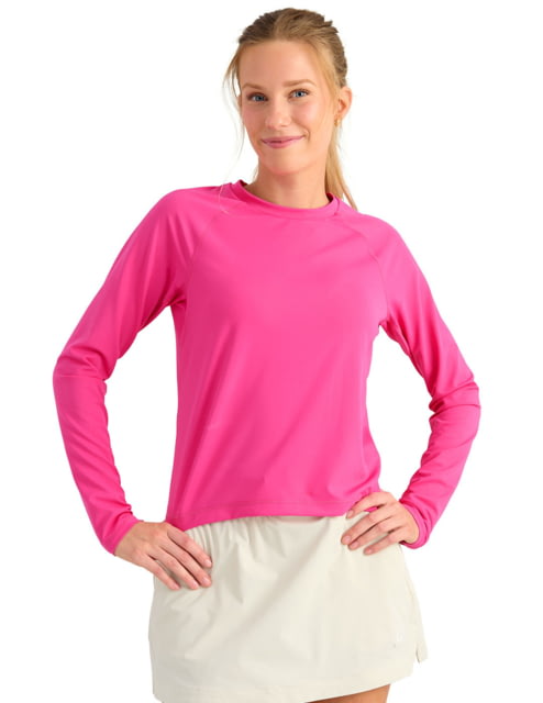 HUK Performance Fishing Sunup Long Sleeve Crew - Women's Fuchsia Splash Small