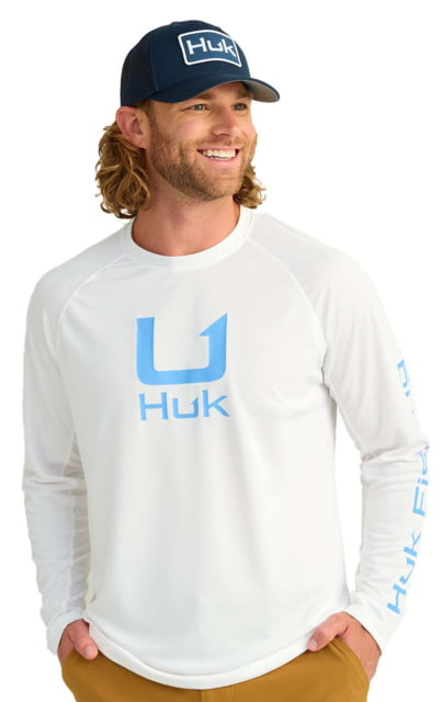HUK Performance Fishing Icon Long Sleeve Performance Crew - Men's White Extra Large