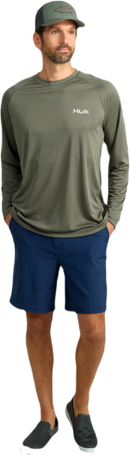 HUK Performance Fishing KC Pursuit Graphic Crew - Men's Moss Extra Large