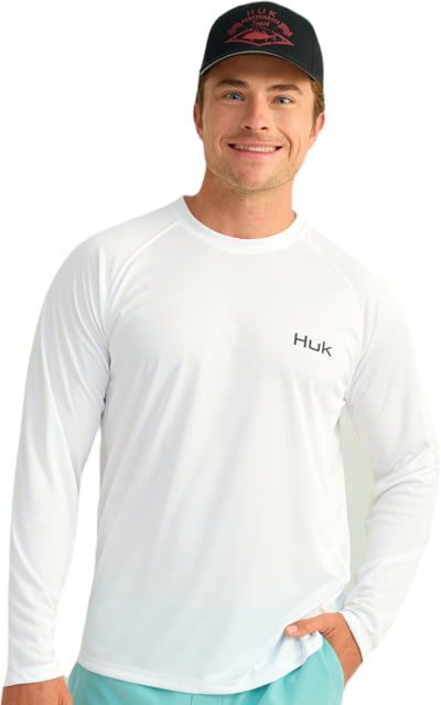 HUK Performance Fishing KC Pursuit Graphic Crew - Men's White3 Extra Large