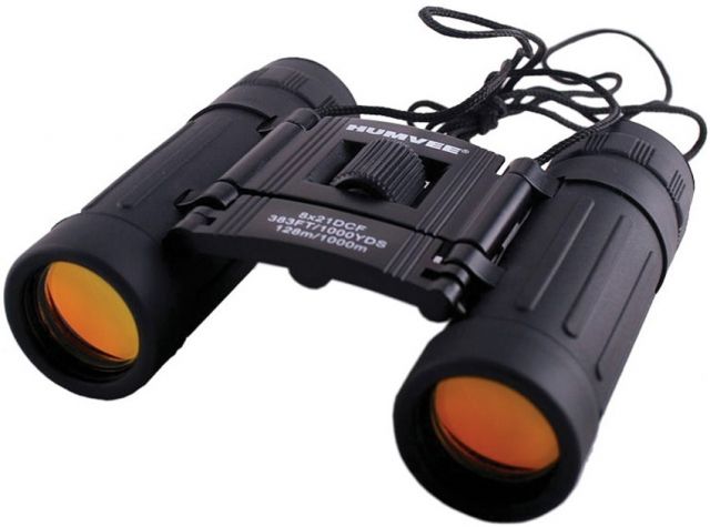 Humvee Rubber Armor Coated 8x21 Binoculars Black HMV821 - Humvee