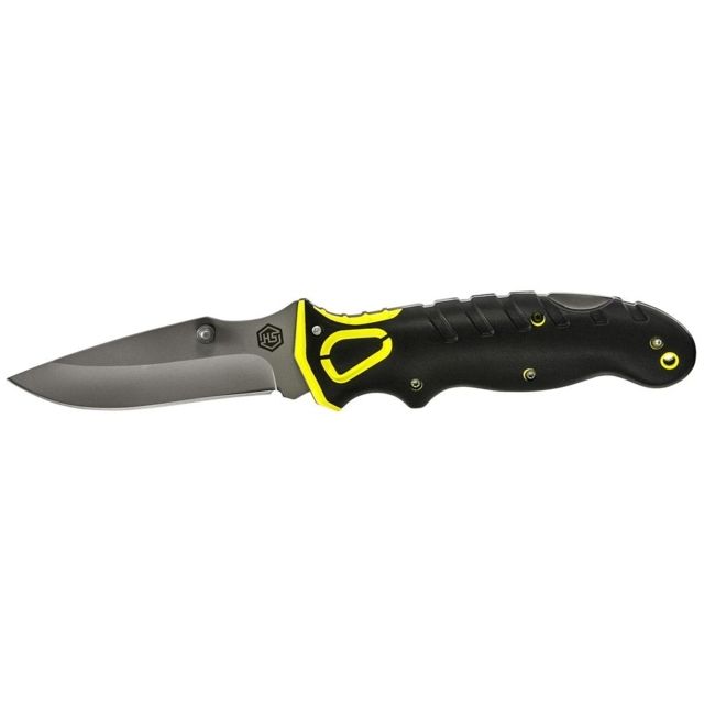 Hunters Specialties Command Grip Folding Blade Knife w/DropPoint Black - Hunters Specialties