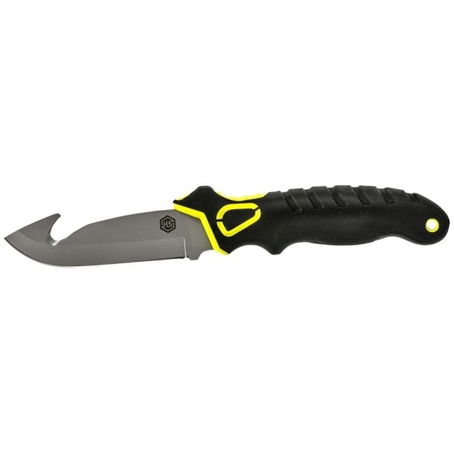 Hunters Specialties CommandGrip Fixed Blade Knife w/Guthook Black - Hunters Specialties