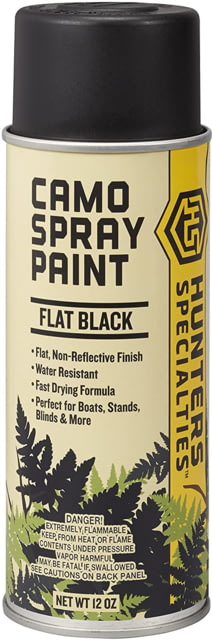 Hunters Specialties Hs Camo Spray Paint Flat Black 12oz