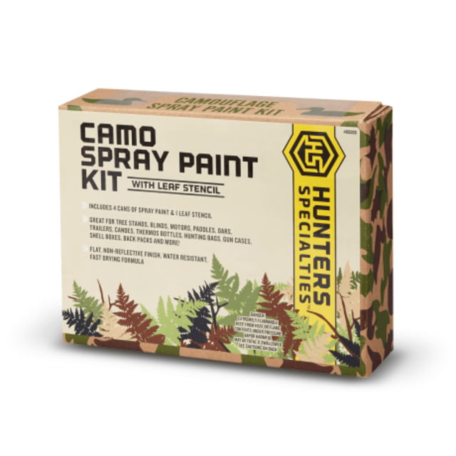Hunters Specialties Camo Spray Paint Kit w/Leaf Stencil 12oz