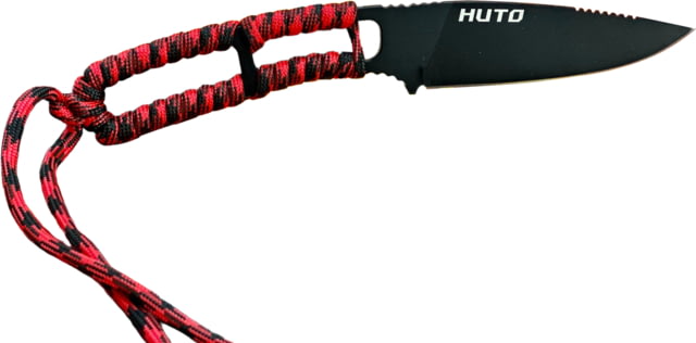 Huto Lifestyle EXO-Skeleton High Mountain M390 Steel 3.25in Fixed Blade Knife Black Parkarized Red/black EXOSKTNHGHMTN390PR/B - Huto Lifestyle