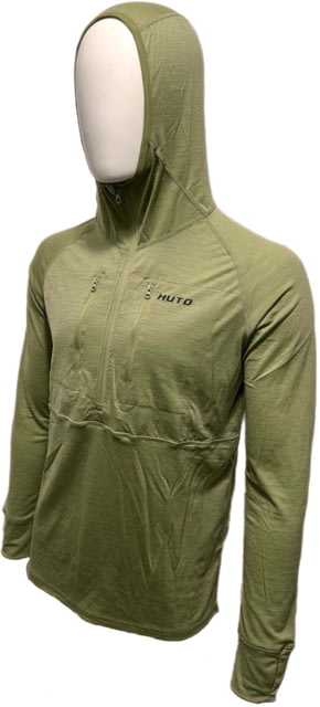 Huto Lifestyle Merino Wool 150GSM Base Layer Hoodie Ranger Green Extra Large MR-BSLYR-HDIE-RNGGRN-XL - Huto Lifestyle