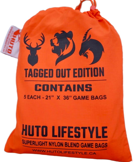 Huto Lifestyle Tagged Out Game Bag Set 5 Bag Set w/Reflective logo Orange - Huto Lifestyle