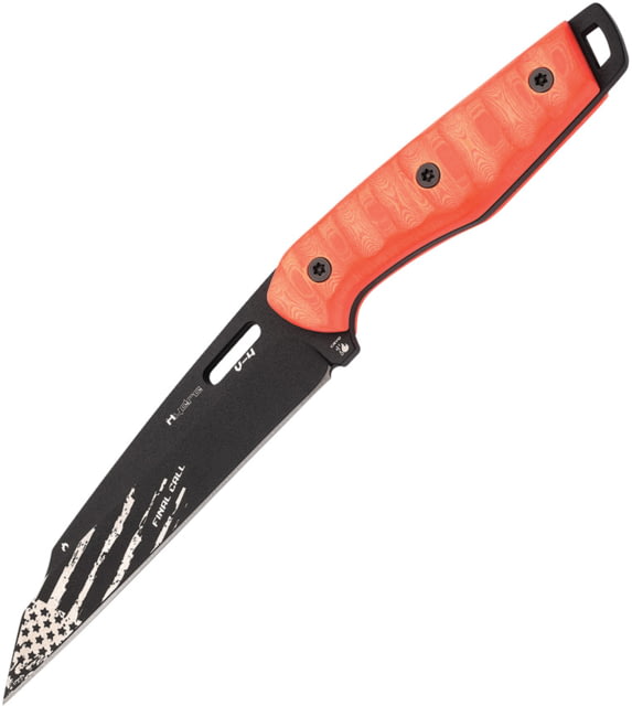 Hydra Knives Final Call IV Fixed Blade Knife 11.38in Overall 6in Black Powder Sleipner Tool Steel Blade Orange Sculpted Micarta Handle Black Kydex - Hydra Knives