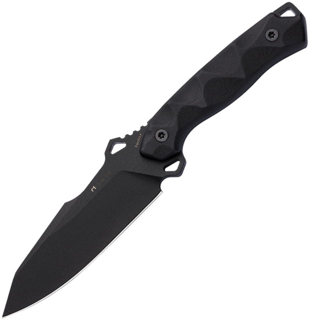 Hydra Knives Hecate II Black Fixed Blade Knife 9.88in Overall 5in Black Powder Niolox Tool Steel Reverse Tanto Blade Black Sculpted G10 Handle Black - Hydra Knives