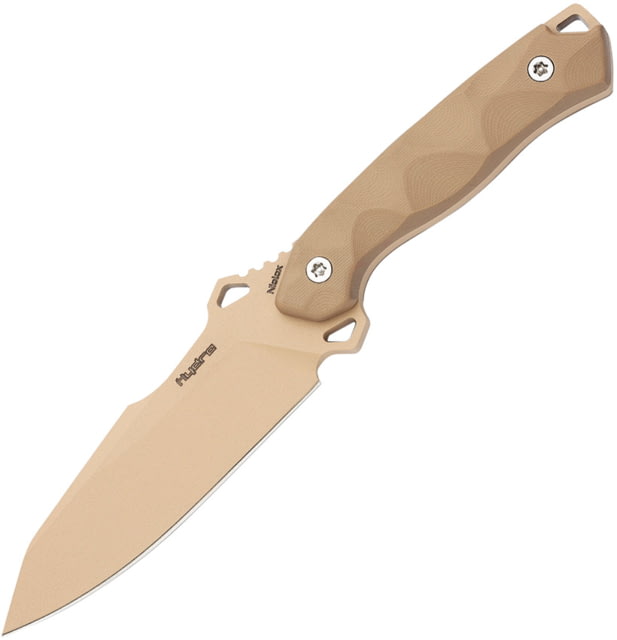 Hydra Knives Hecate II Desert Fixed Blade Knife 9.88in Overall 5in Desert Tan Powder Niolox Tool Steel Reverse Tanto Blade Desert Tan Sculpted G10 - Hydra Knives