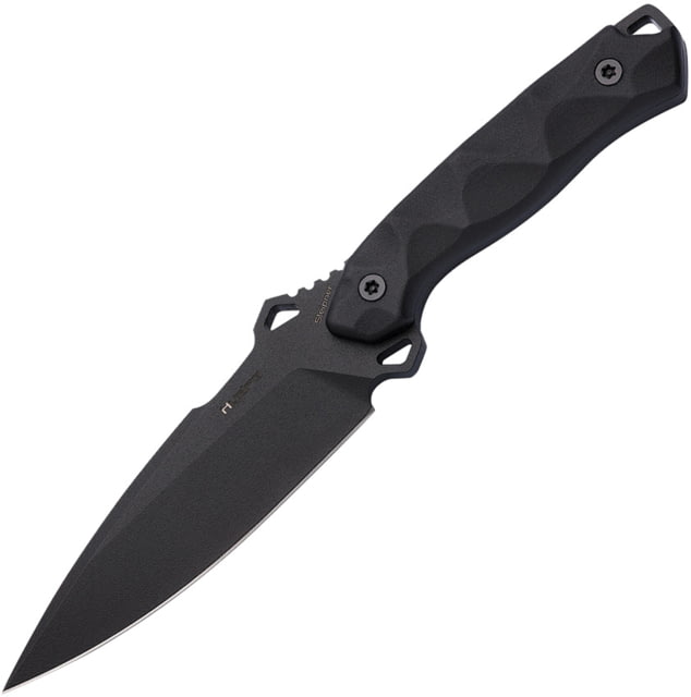 Hydra Knives Phobos Black Fixed Blade Knife 10.25in Overall 5.13in Black Powder Sleipner Tool Steel Spear Point Blade Black Sculpted G10 Handle Black - Hydra Knives