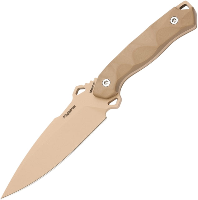 Hydra Knives Phobos Desert Fixed Blade Knife 10.25in Overall 5.13in Desert Tan Powder Sleipner Tool Steel Spear Point Blade Desert Tan Sculpted G10 - Hydra Knives