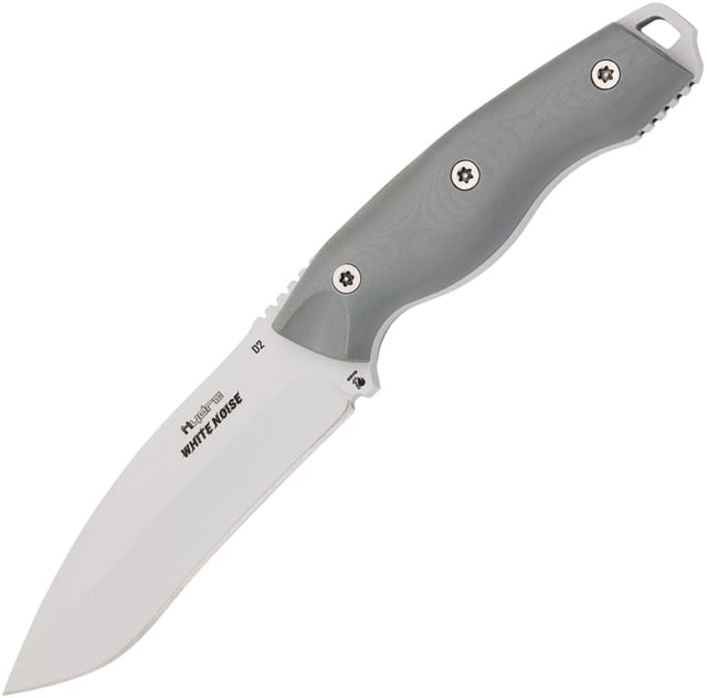 Hydra Knives White Noise Fixed Blade Knife 10.38in Overall 5.13in White Powder K110 Tool Steel Blade Gray G10 Handle Black Kydex Belt Sheath - Hydra Knives