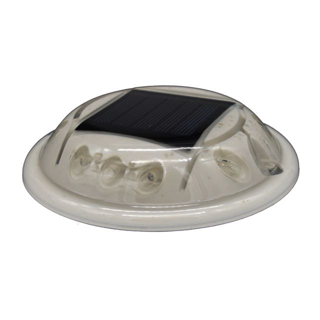 Hydro Glow  Round Solar Dock Deck & Pathway Light - White - Hydro Glow