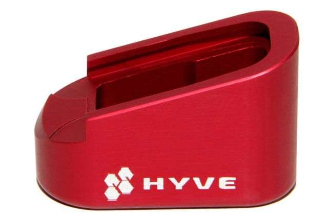 USED HYVE Technologies Magazine Extension Base Pad Glock 42 2-Round Red Small G42-E2-2 EDEMO2 Used Condition Fair - Hyve Technologies