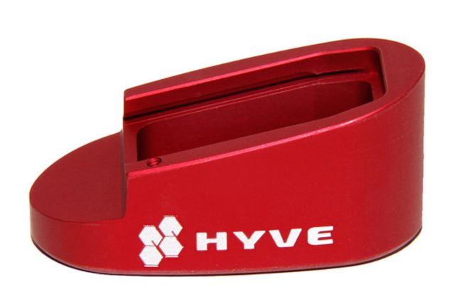 HYVE Technologies Magazine Extension Base Pad Smith & Wesson M&P Shield 9mm 7-Round Mag 1-Round Red Small - Hyve Technologies