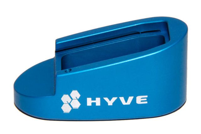 HYVE Technologies Magazine Extension Base Pad Smith & Wesson M&P Shield 9mm 7-Round Mag 1-Round Blue Small - Hyve Technologies