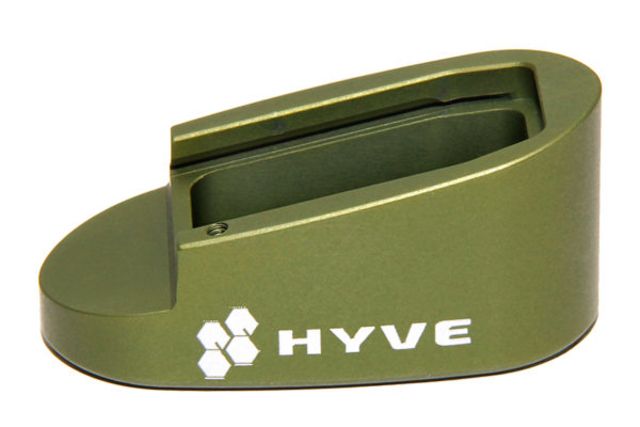HYVE Technologies Magazine Extension Base Pad Smith & Wesson M&P Shield 9mm 7-Round Mag 1-Round OD Green Small - Hyve Technologies