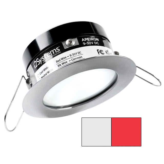 I2Systems Inc Apeiron Pro A503 3W LED Spring Mount Light Round Cool White /Red/Brushed Nickel Finish - I2Systems Inc