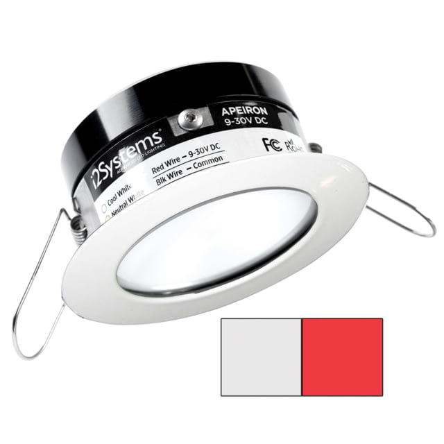 I2Systems Inc Apeiron Pro A503 3W LED Spring Mount Light Round Cool White /Red/White Finish - I2Systems Inc