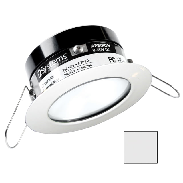 I2Systems Inc Apeiron Pro A503 3W LED Spring Mount Light Round Cool White/White Finish - I2Systems Inc