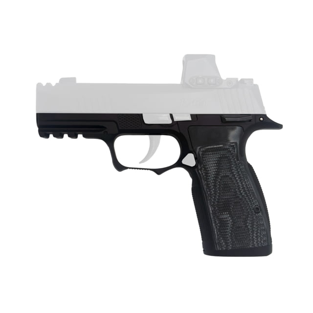 Icarus Precision A.C.E. AXG Grip Module Fits Sig P365 X-Macro/XL with Manual Safety Aluminum Construction Anodized Finish Black Hogue Black G10 Grip - Icarus Precision