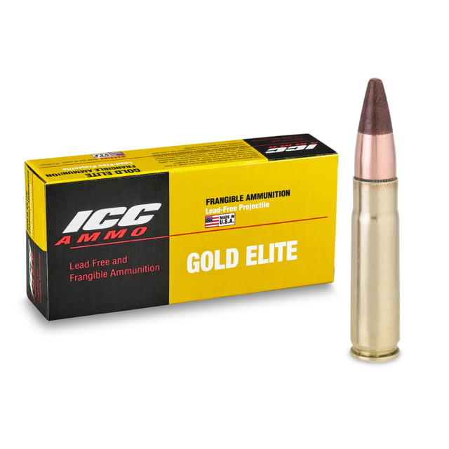 ICC Ammo Gold Elite .300 BLK 108 Grain Frangible Partial Jacket Brass Rifle Ammunition 20 Rounds - Icc Ammo