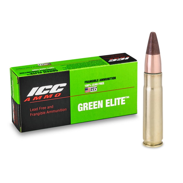 ICC Ammo Green Elite .300 BLK 108 Grain Frangible Partial Jacket Brass Rifle Ammunition 20 Rounds - Icc Ammo