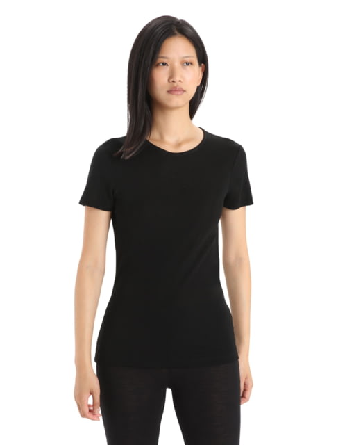 Icebreaker 175 Everyday Short Sleeve Crewe Thermal Top - Womens Black Small