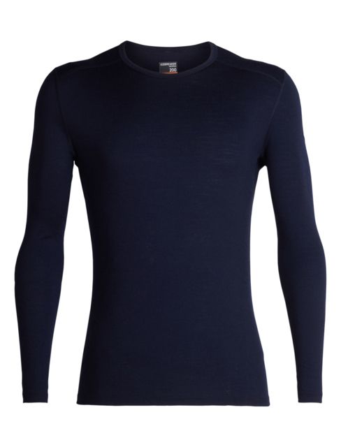Icebreaker 200 Oasis Long Sleeve Crewe - Mens Midnight Navy Large