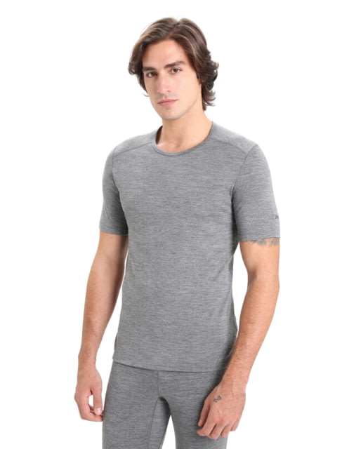 Icebreaker 200 Oasis Short Sleeve Crewe Thermal Top - Men's Gritstone Heather Large