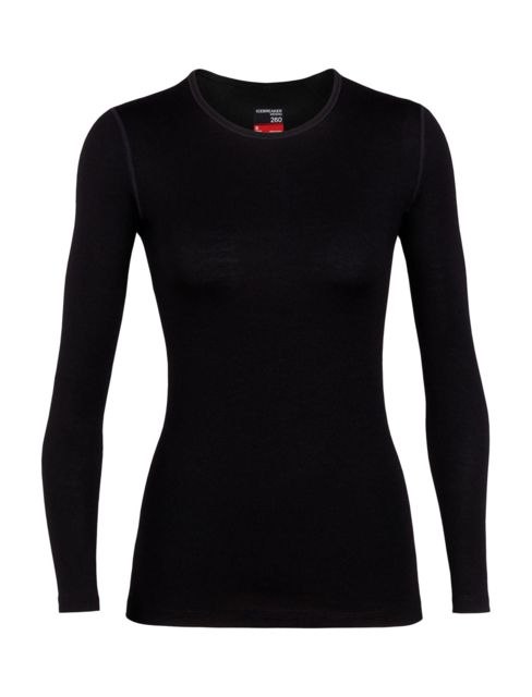Icebreaker 260 Tech Long Sleeve Crewe Thermal Top - Mens Black Large