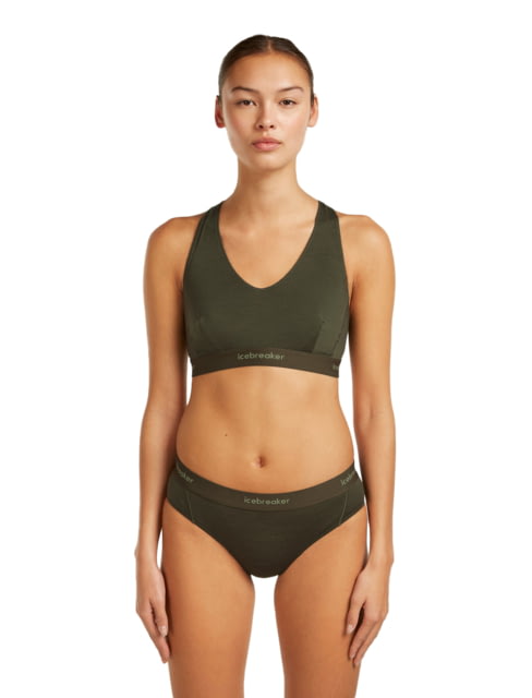 Icebreaker Merino Blend 125 Cool-Lite Sprite Racerback Bra - Women's Dark Loden Large