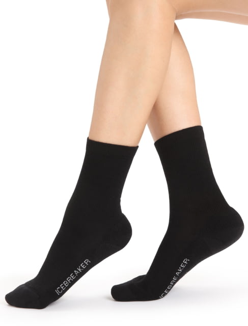 Icebreaker Lifestyle Light Crew Socks - Women's Black Large