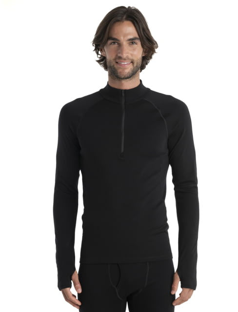 Icebreaker Men 300 MerinoFine Polar LS Half Zip Black L