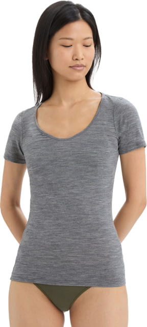 Icebreaker Merino 150 Siren SS Sweetheart - Women's Gritstone Heather Medium