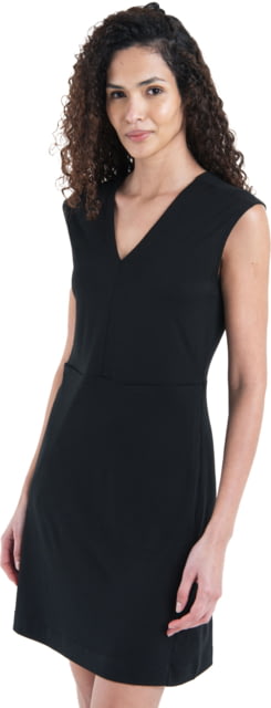 Icebreaker Merino 200 Granary Sleeveless V Neck Dress - Women's Black Extra Small