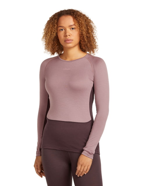 Icebreaker Merino 260 ZoneKnit Long Sleeve Crew Thermal Top - Women's Java/Summit/CB Large